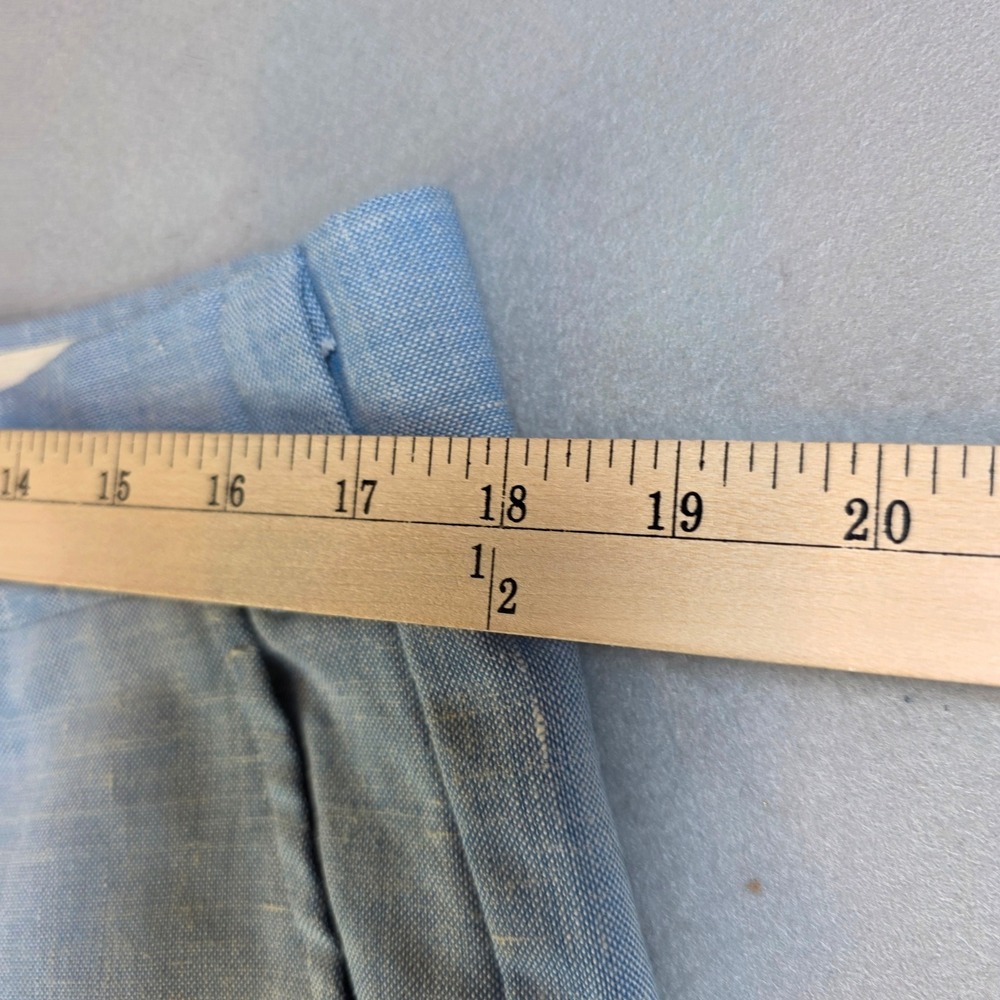 Vintage Light Blue Textured Trousers Straight Leg Distressed Patina 37x29.5 - Picture 3 of 5